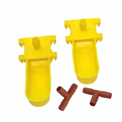 50 Sets Birds Automatic Waterer Cups 9.5mm Connection Tee For Chick Quail Pigeon All Kinds Of Birds Drinking Water