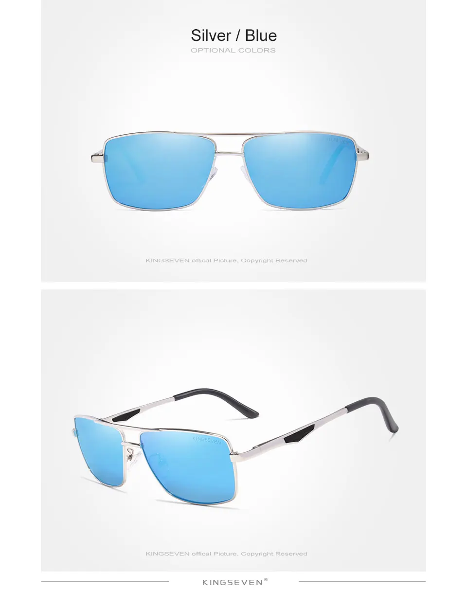 KINGSEVEN 2024 Marke Designer Polarisierte Sonnenbrille Für Fahren Männer Oculos Quadrat Sonnenbrille Für männer Mode Reise Brillen – Detail 7