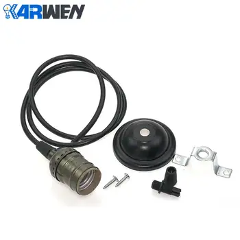 Retro Edison E27 Schraubbirne Aluminiumgehäuse Sockel Lampenfassung mit Schalter/Kette Kupfer + Eisen mit 1,2 m Kabelgriff