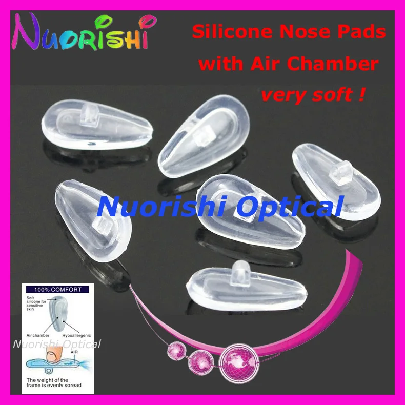 2000pcs Super Soft With Air Chamber Silicone Nose Pads Screw-in Push-on Eyewear Glasses Air Nose Pads Accessories