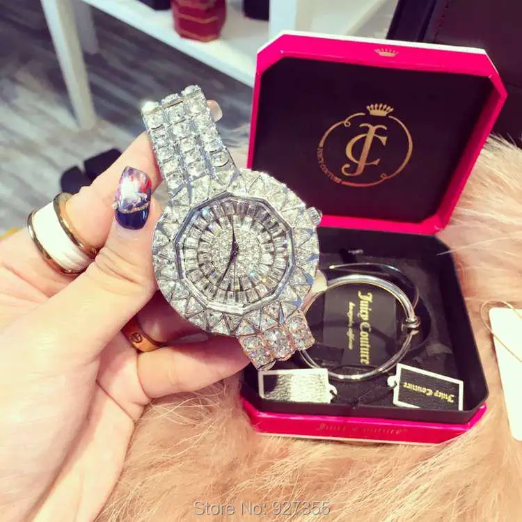 2024New Style! Top Quality Women Watches Luxury Steel Full Rhinestone Wristwatch Lady Crystal Dress Watches Female Quartz Watch