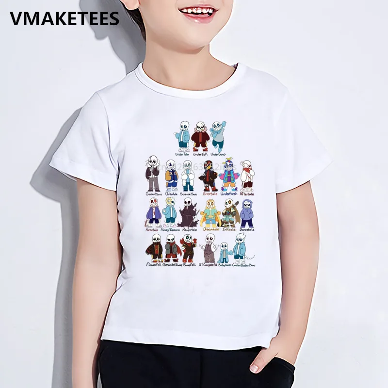 

Kids Summer Short Sleeve Girls & Boys T shirt Children Undertale Sans Gather Cartoon Print T-shirt Baby Funny Clothes,HKP1751