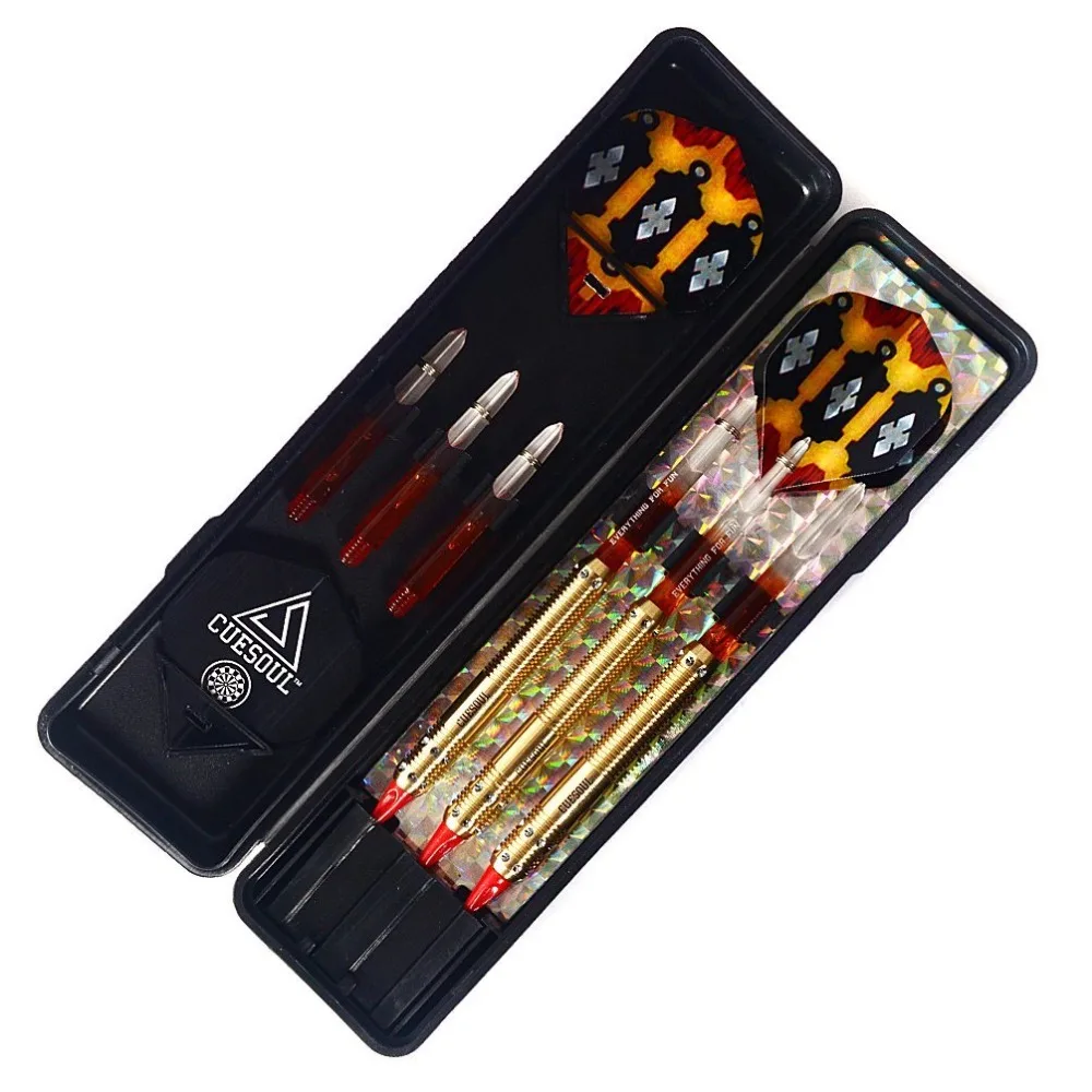 CUESOUL 3pcs Cheap Darts  16 Grams Brass Barrels Darts with Red Plastic Darts Points for  Electronic Dartboard