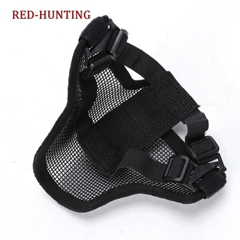 Half Face Metal Steel Wire Mesh Masks Tactical Hunting CS single belt Mask For Outdoor Airsoft Paintball