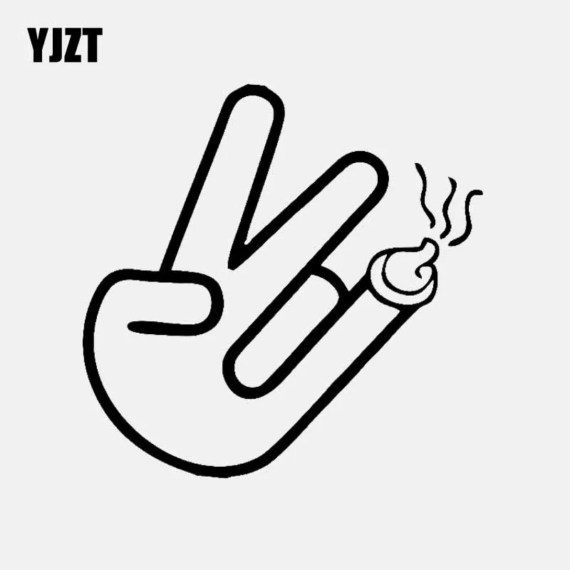 YJZT 13.5CM*13.2CM Shocker Hand Dirty Finger Vinyl Decal Car Sticker Black/Silver C3-1911