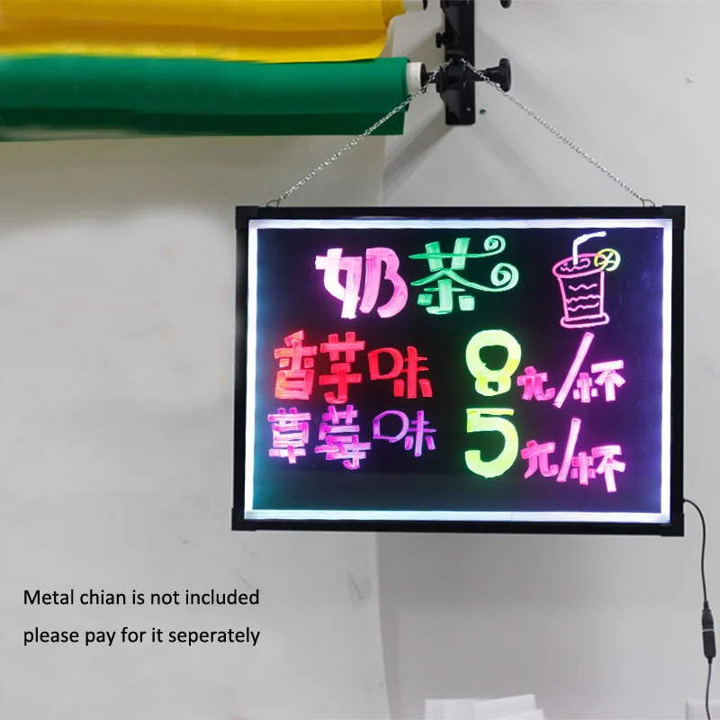 12"x16" Flashing Illuminated Erasable Neon LED Writing Board Menu Sign without Support YLW004