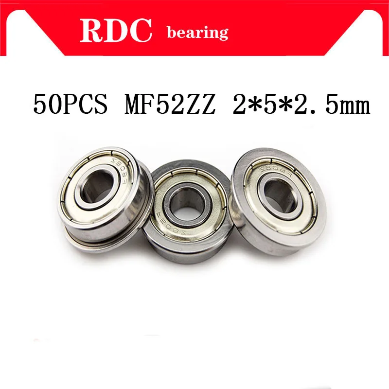 

Free Shipping 50pcs ABEC-5 MF52ZZ LF520ZZ MF52z MF52 ZZ High quality 2X5X2.5 mm 2*5*2.5 mm miniature Flange Flanged Bearing