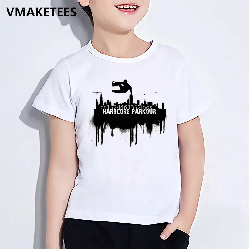 Kids Evolution Of Parkour Born To Jump Print T-shirt Funny Casual Baby Clothes Girls & Boys Summer Short Sleeve T shirt,HKP2422