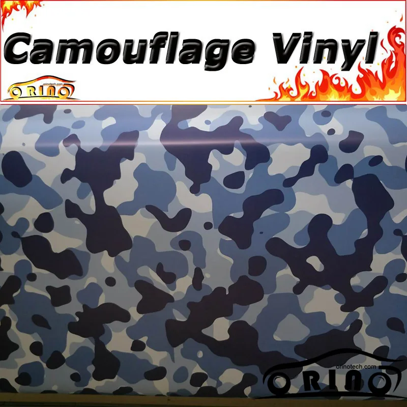 Blue White Camouflage Vinyl Wrap Car Wrapping Film Sticker Decal With Air Free Bubble Size: 1.52*5/10/15/20/25/30 Meters