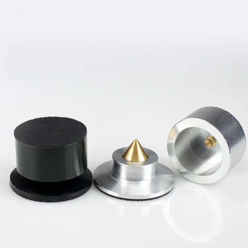 8pcs/lot Aluminium Speaker Subwoofer Spike Pad Base Foot Amplifier Isolation Stand Feet 44mm