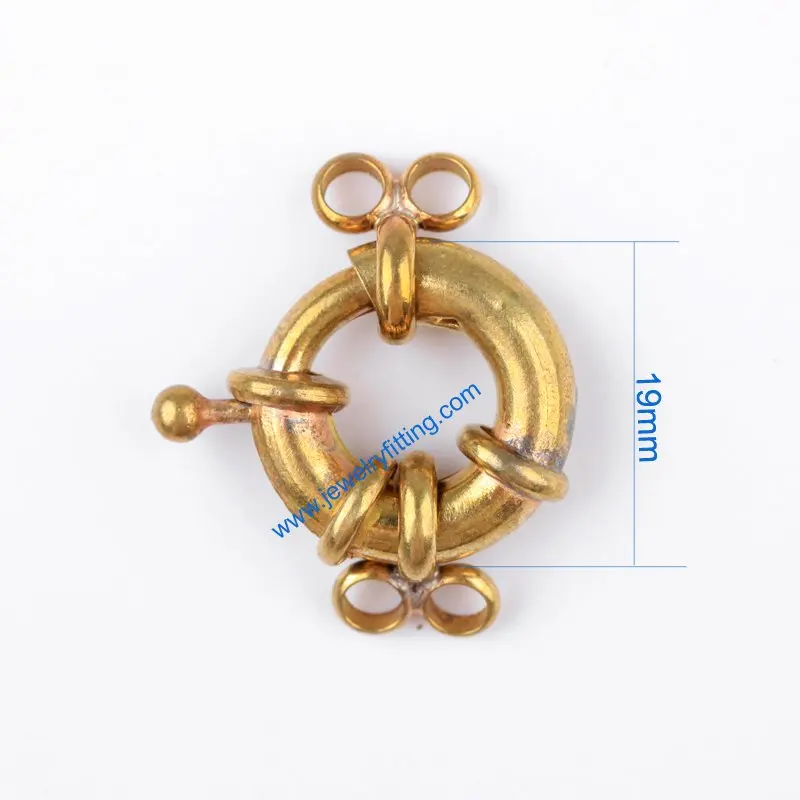 Brass Spring Ring Clasp with 4 loop China jewelry findings supplier shipping free mang color can be plated 300pcs