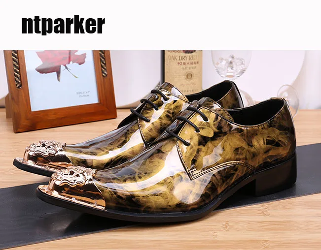 

ntparker Rock Handsome Man Shoes Pointed Toe Man Dress Leather Shoes, Party/Business/ Wedding Shoes for Man, EU38-46!