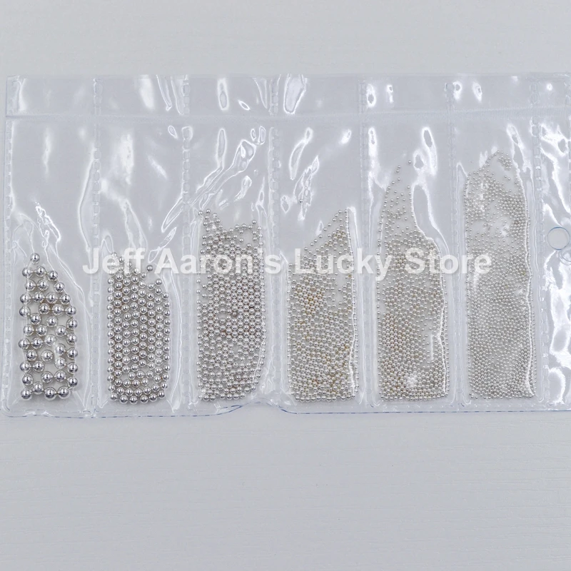 Mixed 0.8MM to 3.0MM Rose Gold Silver Micro 3D Metal Nail Art Decorations Caviar Beads Manicure Nails Accessoires Supplies Tool