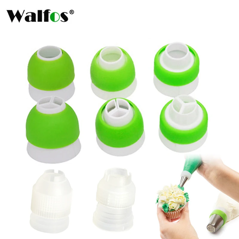 WALFOS 1 Piece Icing Piping Nozzle Icing Tip Converter Cream Coupler 3 Holes Cake Decoration Connector Cake Decorating Tools