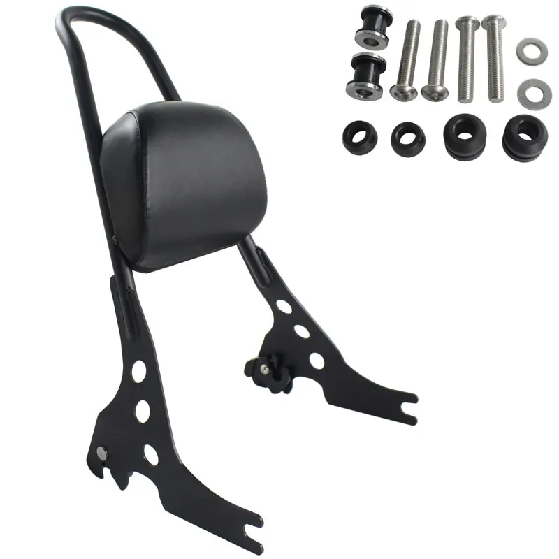 Sissy Bar Luggage Rack Detachable Upright Passenger Backrest Pad For 2015-2016 Harley Street 500 750 XG500 XG750 Black 15 16