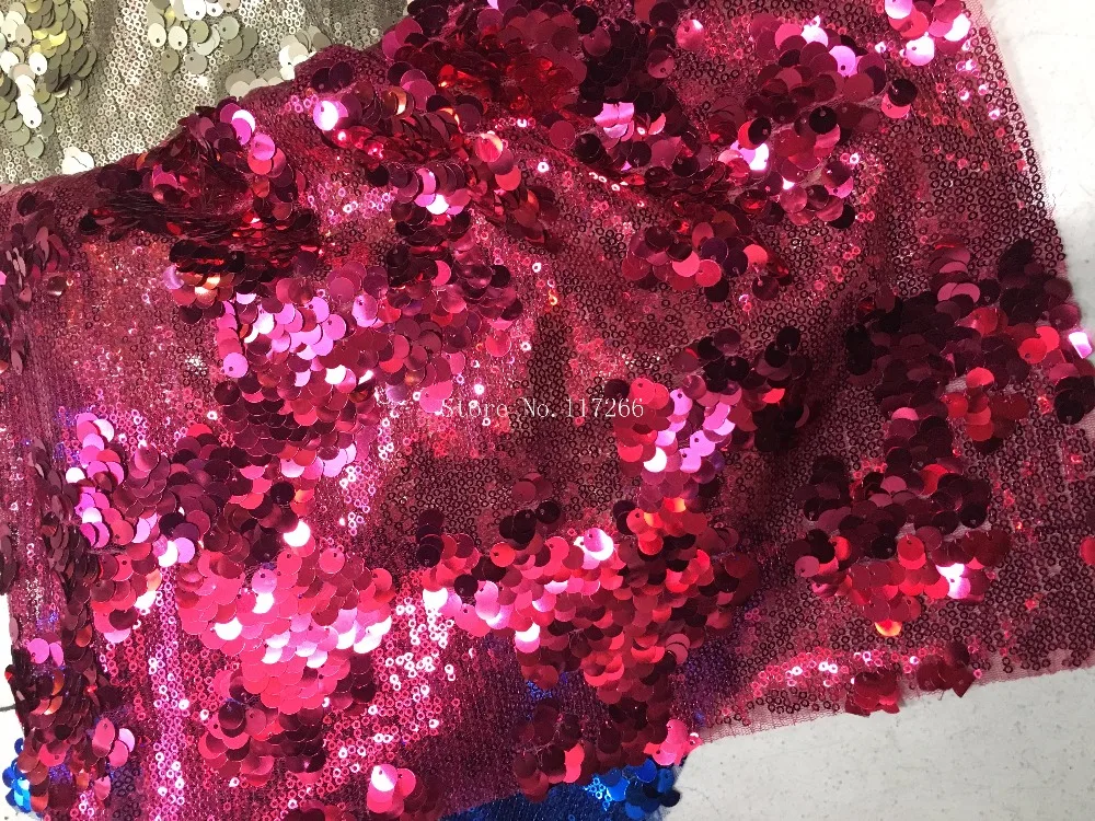 

Hot pink sequins lace fabric high quality african tulle lace fabric for wedding dresses 5yard/lot JRB-20120