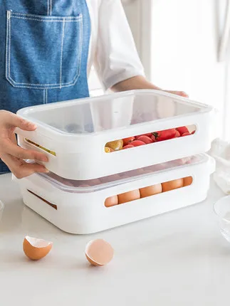 

Japanese Breathable Egg Storage Box 24 Egg Tray Refrigerator Fresh Fruit And Vegetable Storage Box Transparent With Lid