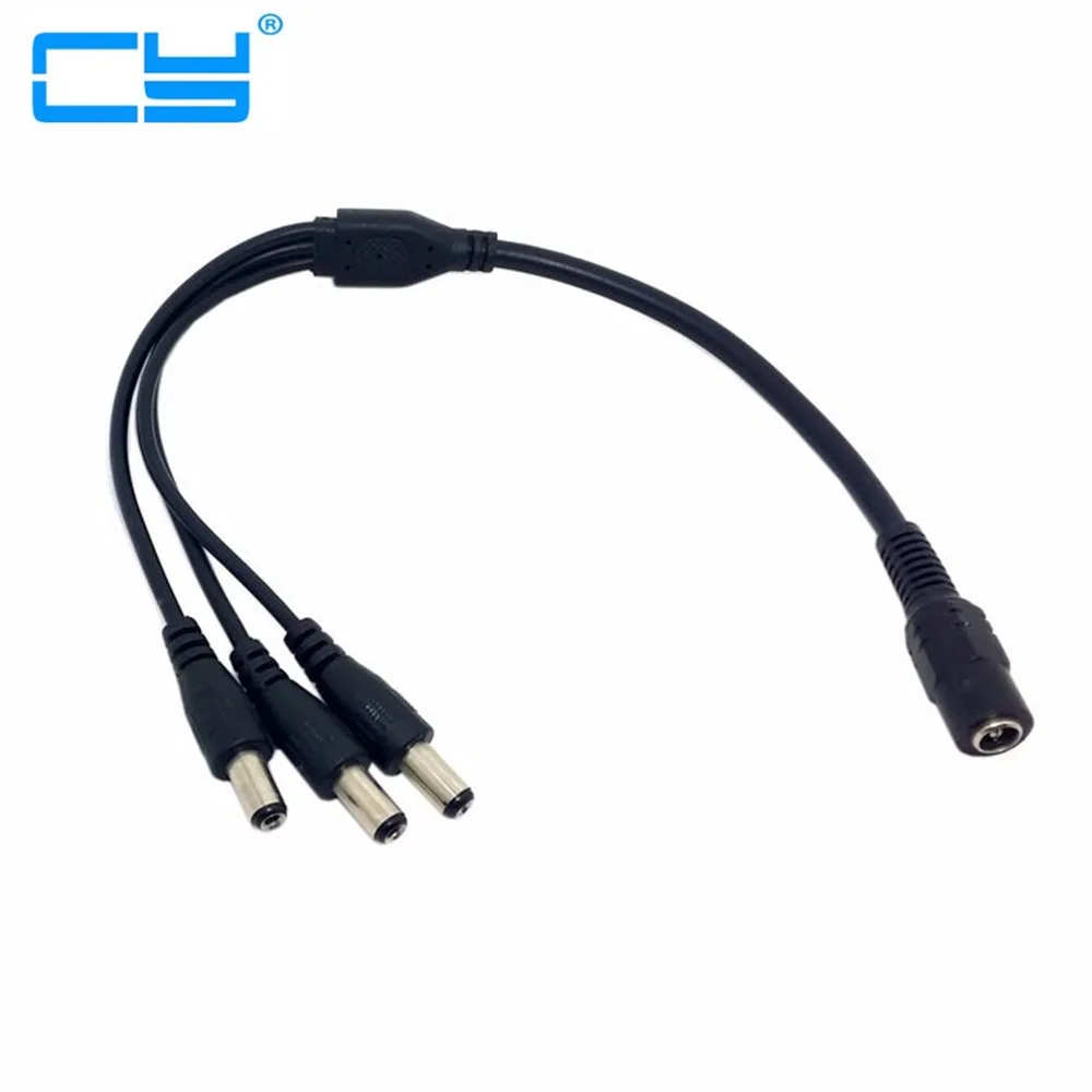 

DC 5.5mm Power Jack Female Barrel to 3 Male Plug Barrel power Connector Splitter cord Cable for LED Light Controller