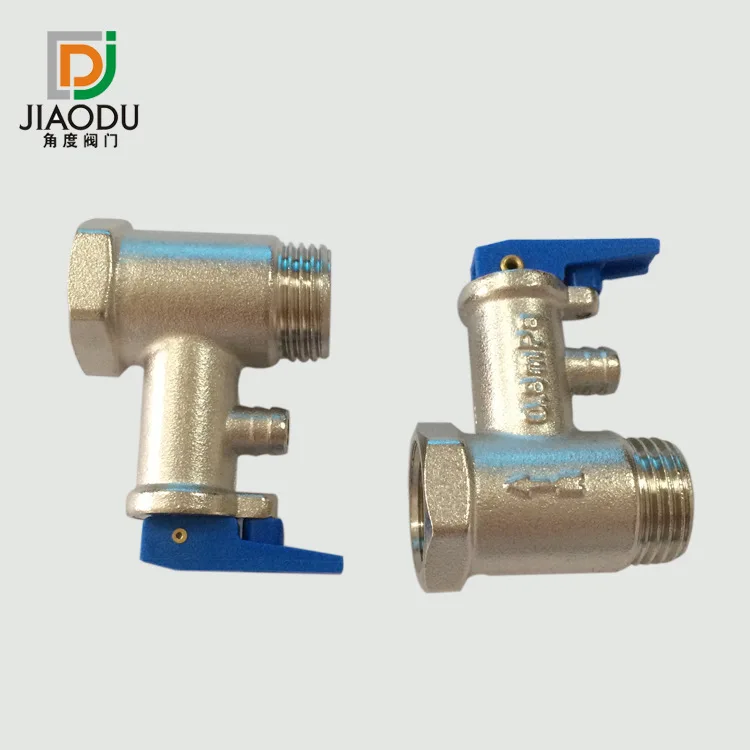 Factory direct electric water heater safety valve 4 points brass relief valve DN15 automatic pressure relief from a batch