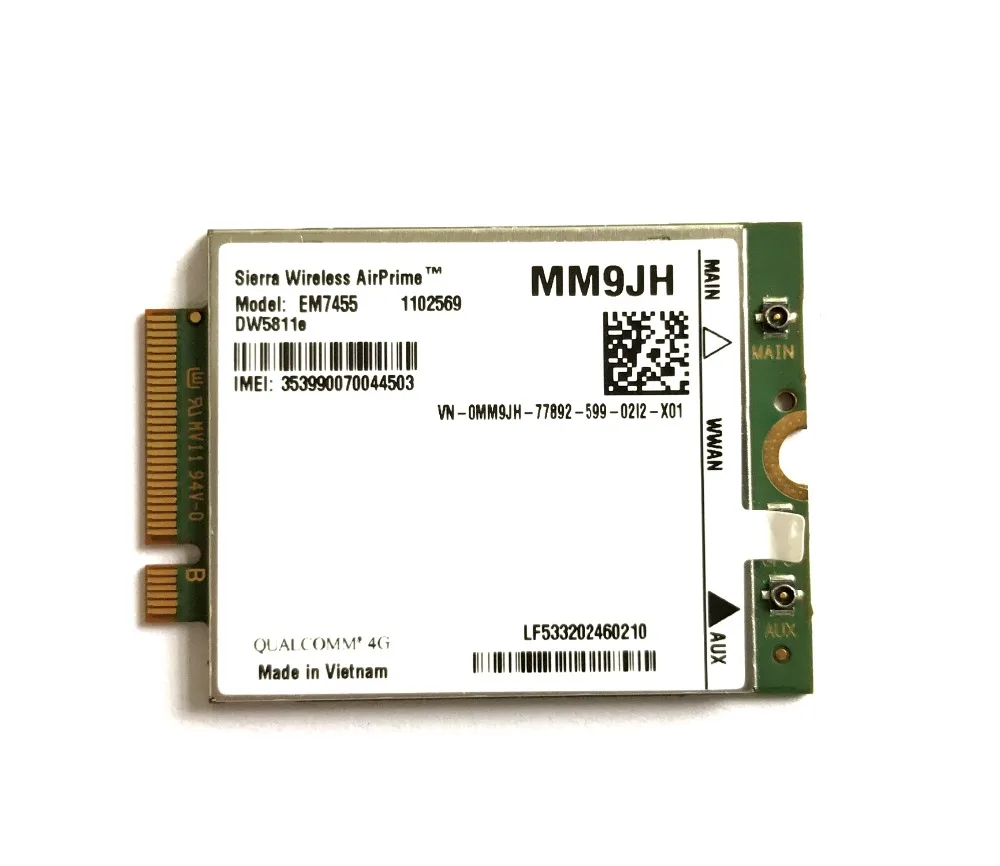 EM7455 DW5811e LTE-FDD LTE-TDD 4G Modul 4G Karte Cat6 Für Dell Laptop PN MM9JH