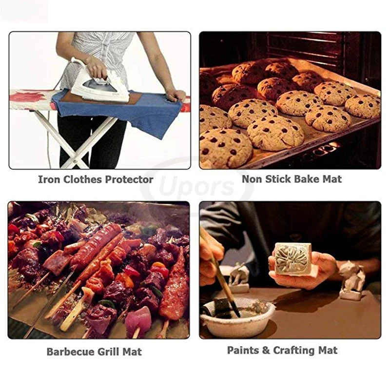 UPORS 3Pcs/Set 40*60cm Baking Mat Reusable Sheet Heat Resistant Craft Mat Oil Proof Paper Non Stick Baking Mat BBQ Baking Tools