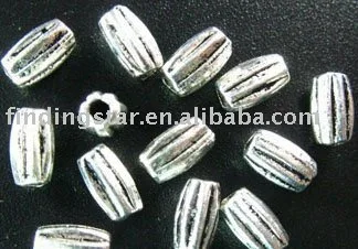 

FREE SHIPPING 900Pcs Tibetan silver streak barrel spacer beads A246