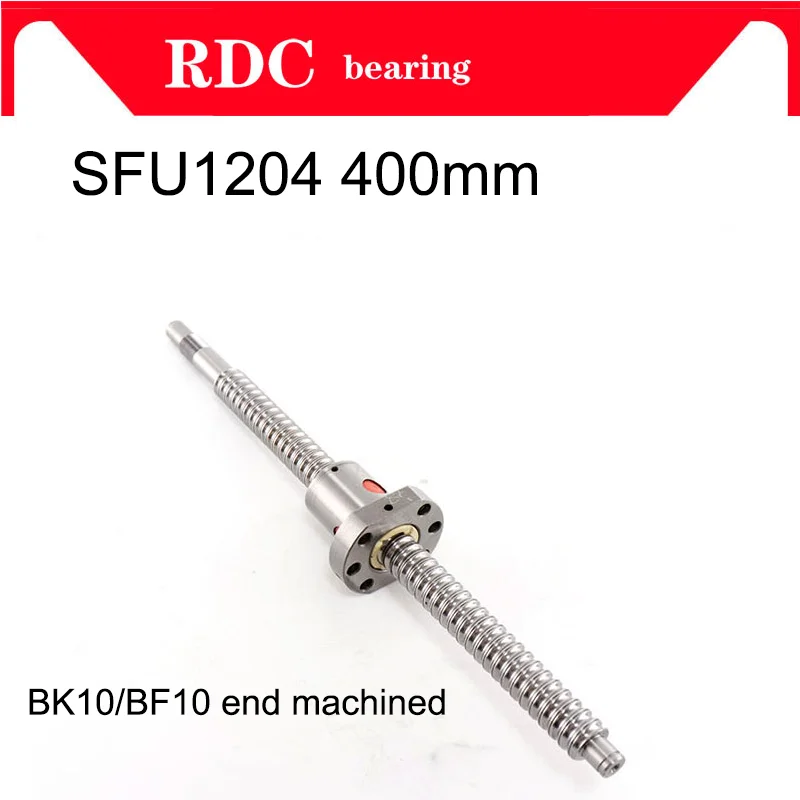 Hot mechined 12mm 1204 Ball Screw Rolled C7 ballscrew SFU1204 400mm with one 1204 flange single ball nut for CNC parts