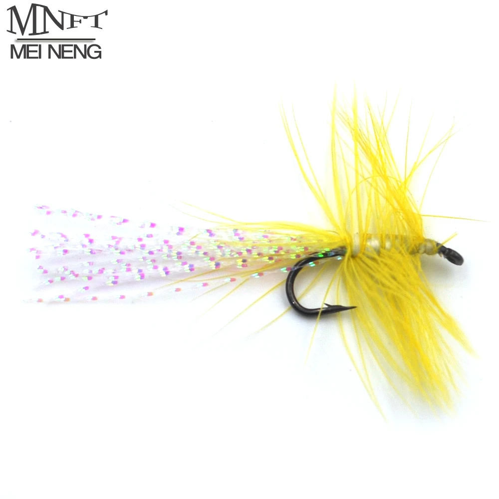 MNFT 9# Trout Salmon Steelhead Fly Fishing Streamer Flies With Bright Yellow Beard 10PCS/LOT Promotion Price