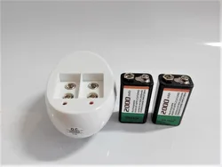 2Pcs / lot 9v rechargeable battery Large capacity 2000mah 9V NiMH battery+ Universal 9v AA AAA 18650 14500 CR123A charger set