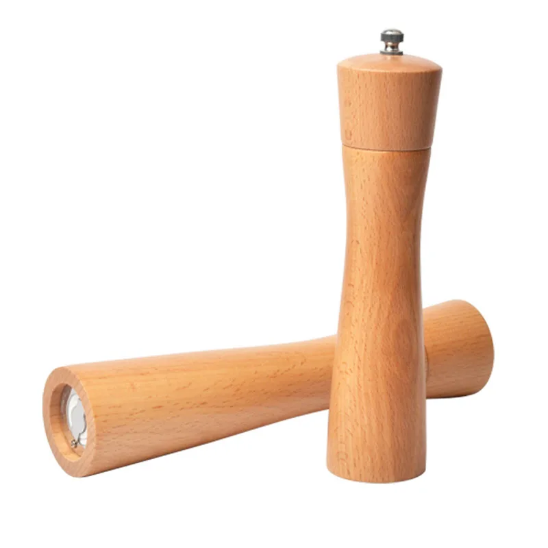 2 Size Large Bamboo Wooden Pepper Mill Salt Grinder Professional Pepper Mill 8\