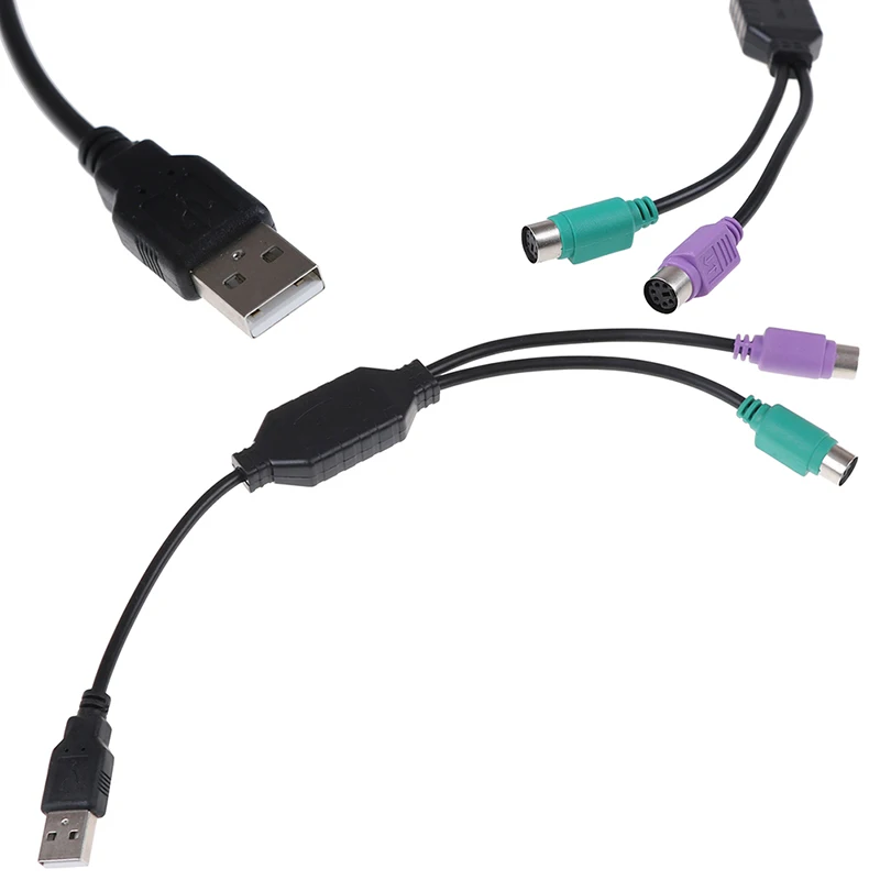 New 1PC USB Male To PS/2 PS2 Female Converter Cable Cord Converter Adapter Keyboard  Drop Ship