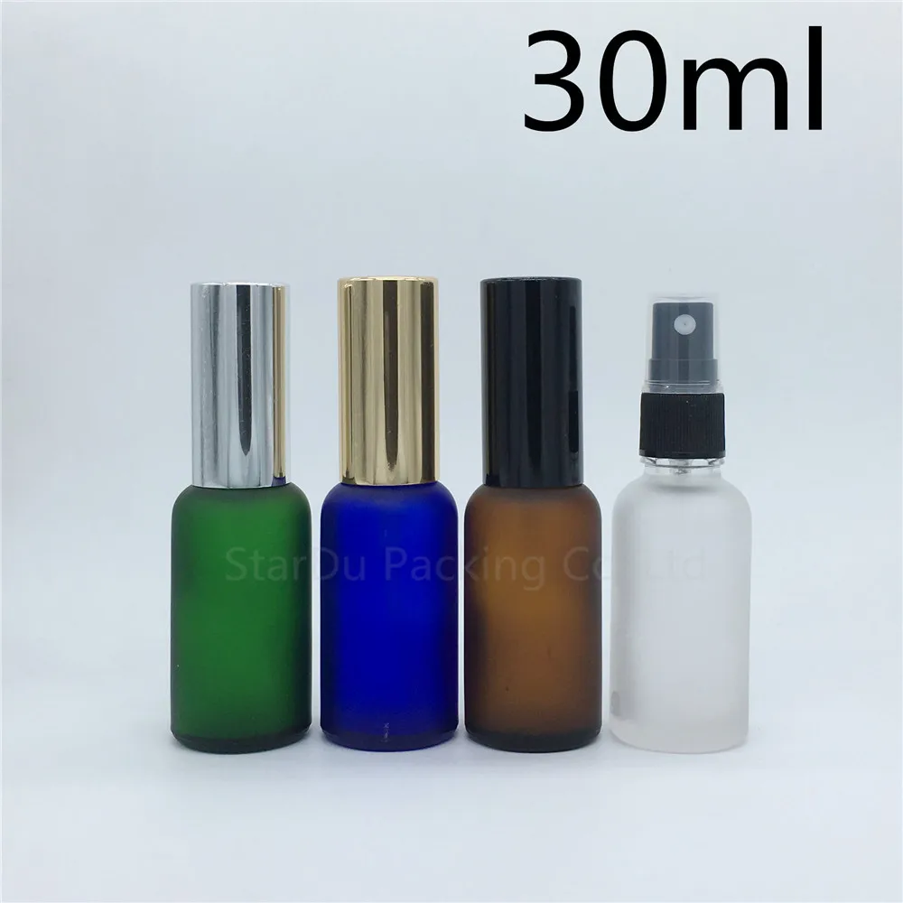 

Travel Bottle 30ml Amber Blue Green Transparent Frosted Glass Bottle With sprayer, 30cc Perfume Bottle Spray Bottles 200pcs