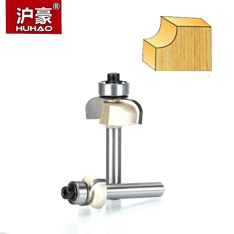 HUHAO 1pc 1/4" 1/2" Shank Classical Cove Bit With Bearing Woodworking Tool 2 Flute Router Bits For Wood Endmill Milling Cutter