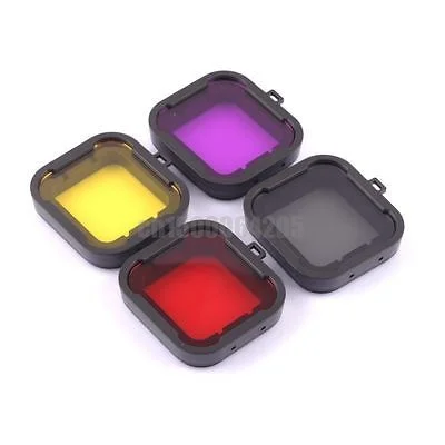 4 Stuks Nieuwe Snap-On Duiken Behuizing Macro Lens Glas Filter Voor Hd Gopro Hero 3 + 4 Gaan pro