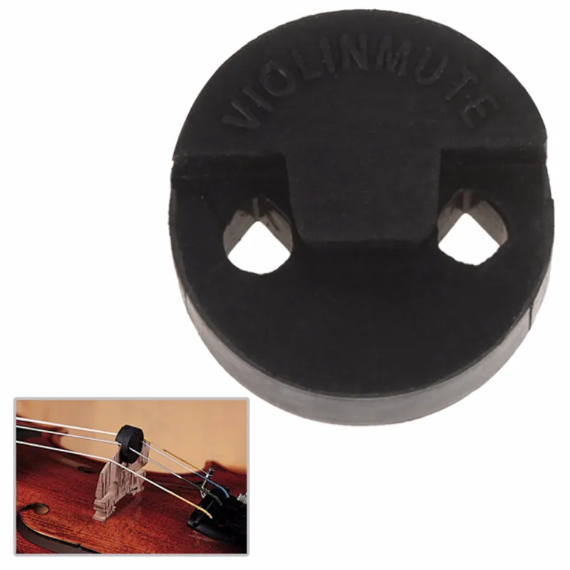 3pcs Professional Violin Parts & Accessories Astonvilla 20 x 20mm Black Acoustic Round Rubber Violin Mute Fiddle Silencer