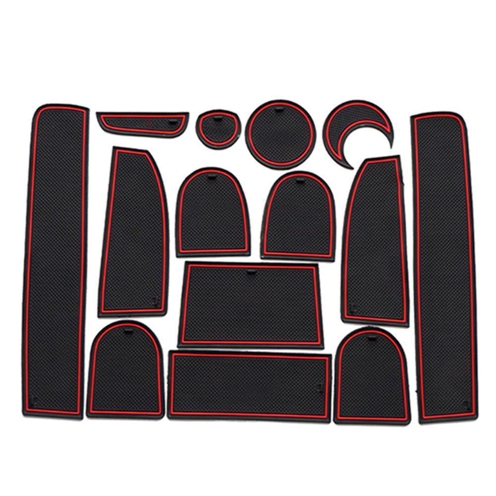 Car Door Groove Mat for Audi Q7 4L 2006 - 2015 S line Accessories 2007 2008 2009 2010 2011 2012 2013 2014 Gate Slot Mat Rubber