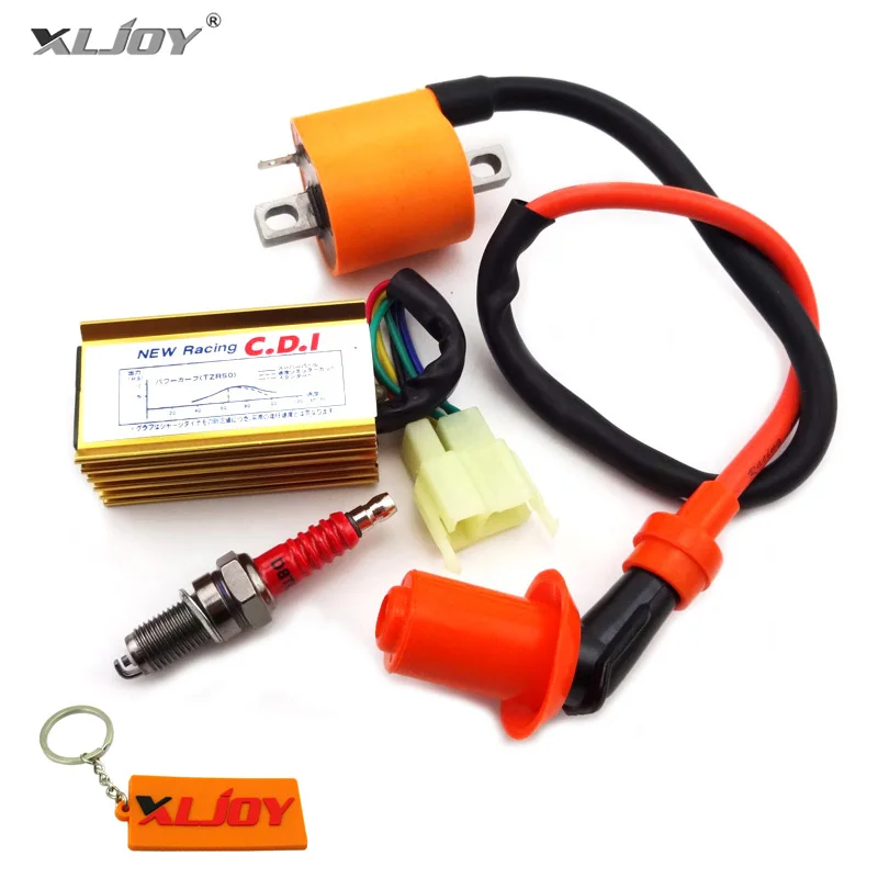 XLJOY Racing Ignition Coil + 6 pin AC CDI + D8TC Spark Plug For 150cc 200cc 250cc Dirt Motor Bike ATV Quad Motorcycle