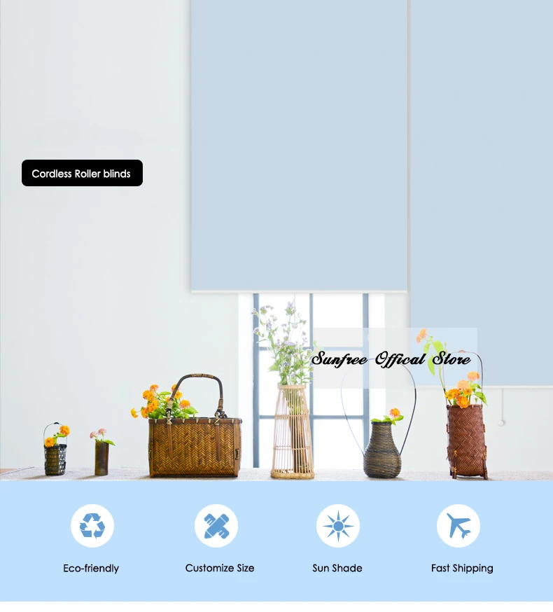 SUNFREE Spring roller blinds Labor saving system Automatic roller blind for office/Kitch/Bedroom Made to Measure