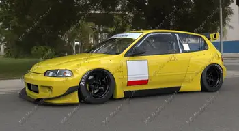 適用於1992-1995年本田思域掀背車EG的玻璃纖維PDM風格車身套件,包括前保險桿下唇擾流板、側裙、擋泥板和車頂擾流板。 10 最佳銷售 思域EG車身套件 - №1