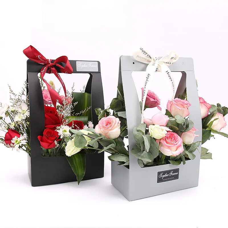 

5pcs Flower Packaging Florist Bouquet Floral Gift Wrapping Paper Gift Box Flowers Waterproof Portable Flower Basket