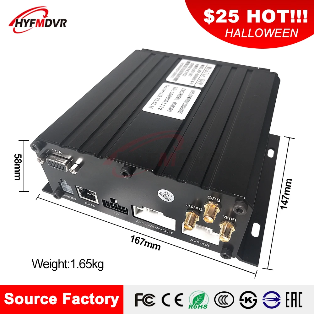 New listing SD card + hard drive cycle recording AHD 960P megapixel 3G GPS WIFI Mobile DVR forklift / private car / big truck