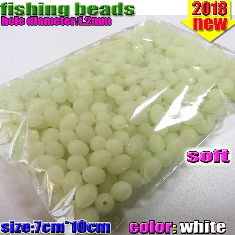 NEW fishing soft glow oval beads size 3*4 4*6 6*8 6*10 7*10 8*12mm  color: white  600pcs/lot