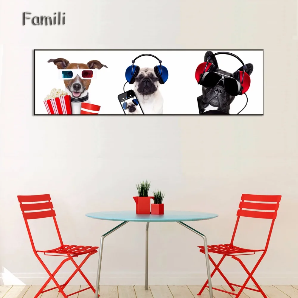 

Canvas Painting Nordic Cartoon Bear Dog Wall Painting Canvas Poster Prints Decorative Pictures Kids Room Home Decor