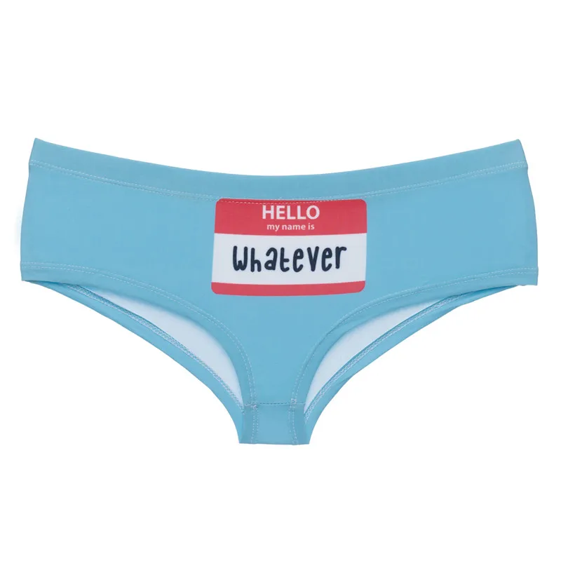 DeanFire My Name Is Whatever Funny Print Hipster Underwear Super Soft Panties Kawaii Lovely Female Push Up Briefs Lingerie Thong