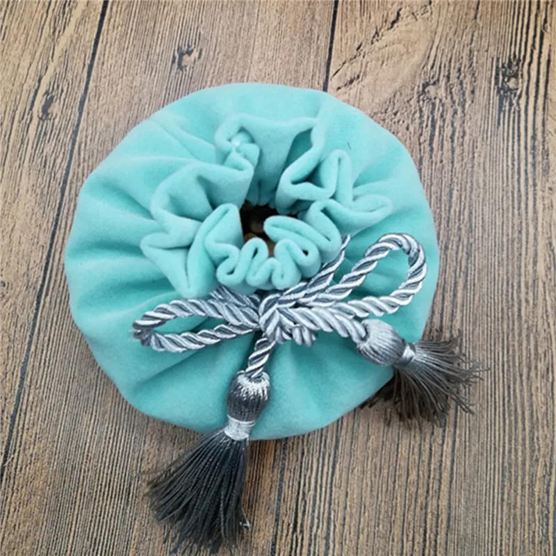 Sacs à bijoux en velours couleur verte avec pompon, 6 pièces/lot 12x17cm, pochette pour bonbons de mariage, grand sac cadeau de mariage, livraison gratuite