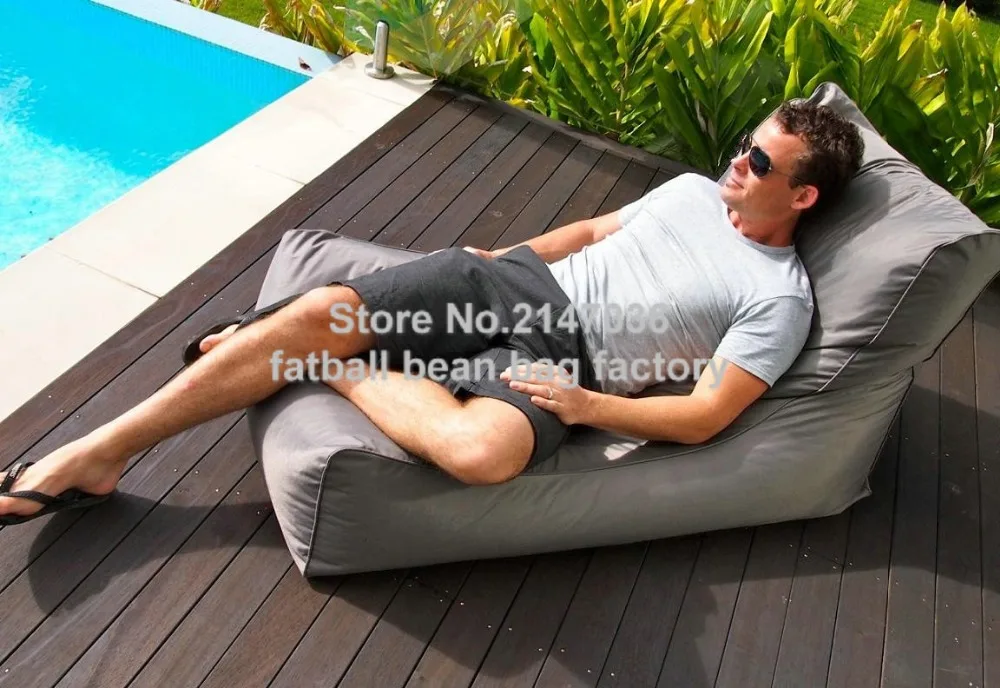 Light grey bean bag garden chair, outdoor patio hammock seat, living room beanbag sofa seats