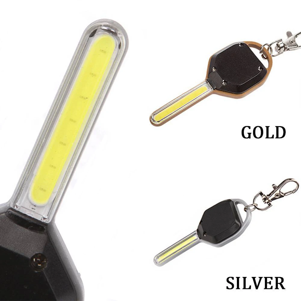 Mini LED Flashlight Light Mini Key Shape Keychain Lamp Torch Emergency Camping Light