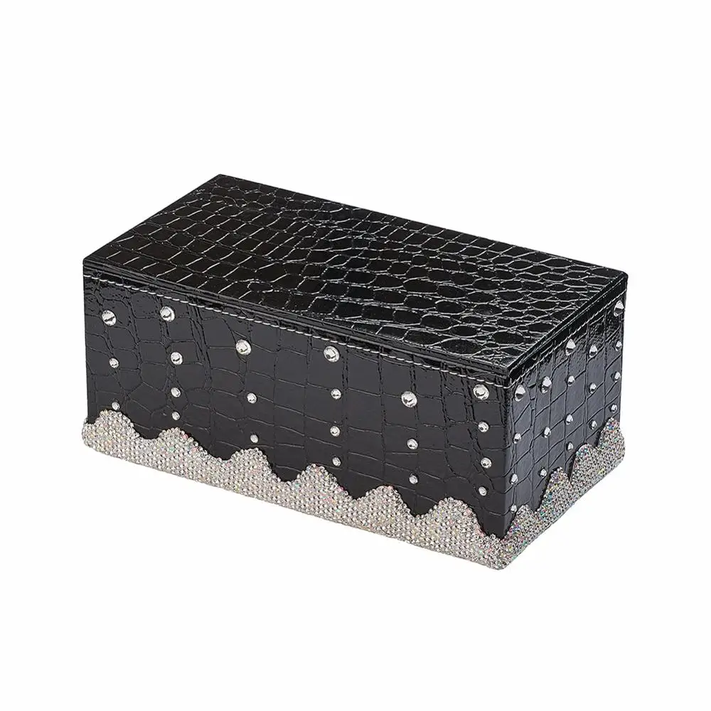 Shinny Diamond Car Tissue Box Cover Paper Rack Elegant Rectangle Tissue Box Container Towel Napkin Tissue Holder for Car