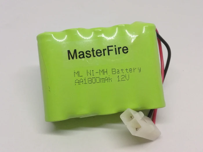 

MasterFire Brand New 12V 10x AA 1800mAh Ni-MH Battery Cell Rechargeable NiMH Batteries Pack with plug for Emergency lights