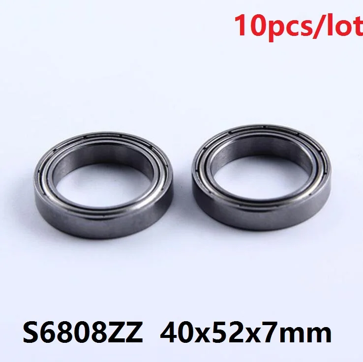 

10pcs/lot ABEC-5 S6808ZZ S6808 ZZ Stainless Steel bearing 40*52*7mm Stainless Steel Deep Groove Ball Bearing 40x52x7 mm